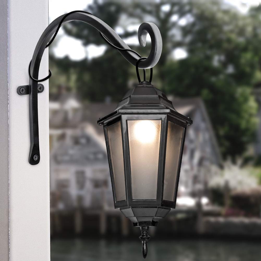Qiang Ni- Bird Feeders Hanger 2 Pieces 12 Inch Outdoor Plant Hanging Bracket More Stable and Sturdy Hanging Plant Bracket 12Inch Black