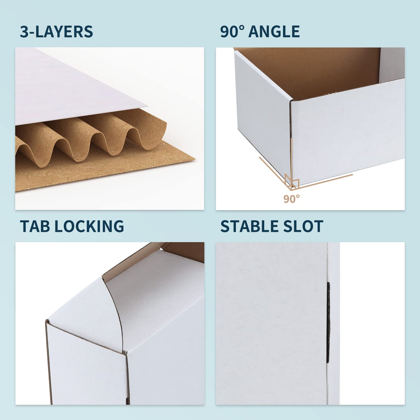 WIFTREY 7x5x4 Shipping Boxes 20 Pack for Small Business, White Corrugated Cardboard Mailer Boxes for Packing, Mailing