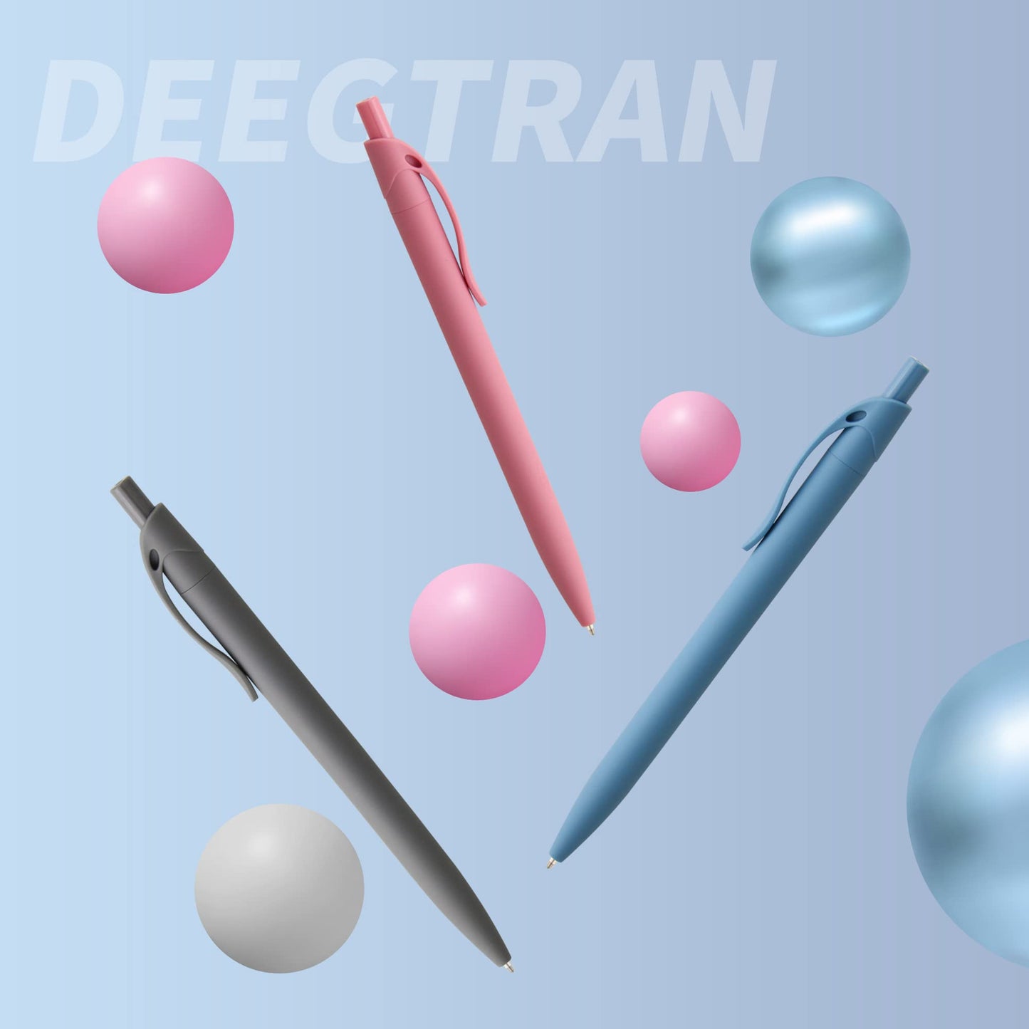 Deegtran Pens Bulk, 50 Pack No Bleed Black Click Pens, Wholesale Retractable Ballpoint Pens, Pens Medium Point, Smooth Ink Pens, 1.0MM Black Ink