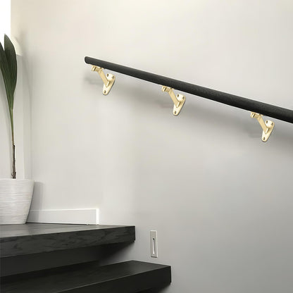 ktumeware 3 Inch 6 Pack Gold Handrail Stair Brackets Suitable for Indoor and Outdoor Staircase/Balcony/Corridor Staircase Support handrail Brackets
