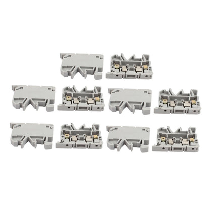 uxcell uxcell10Pcs ASK1EN DIN Rail Mount Fuse Holder Terminal Block 500V 4mm2 Cable Gray