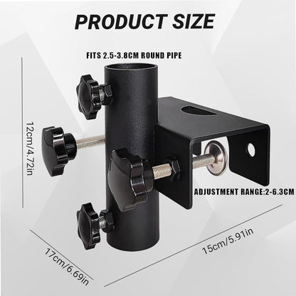 Shoyisenka Patio Umbrella Holder, Heavy Duty Parasol Holder, Square Clampable Adjustable Patio Umbrella Base Mount Fixed Clip for Beach, Courtyard Balcony, Deck Bleachers, Boats