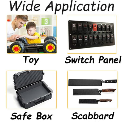 Aisetmoon 2 Pack ABS Plastic Sheets 12"x12" 1/4 Inch Thick, Moldable Flexible Thermoplastic Panel, Black Plastic Sheet Rigid, DIY Materials Home Decor Handcrafts(Matte & Textured Finish)