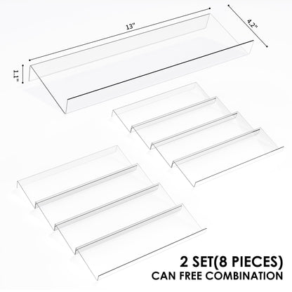Spice Drawer Organizer, 4 Tier Clear Acrylic Expandable From 13" to 26" Seasoning Jars Drawer Insert, Kitchen Drawer Spice Rack Tray for Cabinet/Countertop