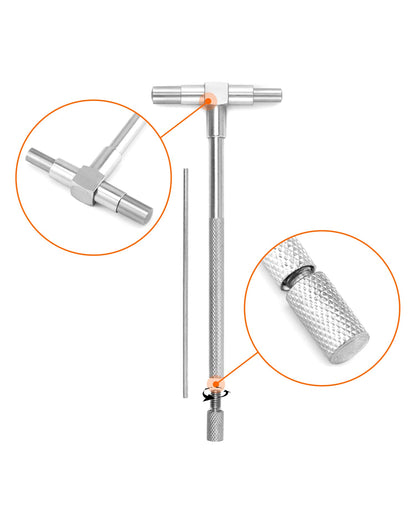 QWORK 5/16" to 6" Telescopic Gauge Bore Gauge, 6 Pack Hole Gauge Set, Premium Steel T-Bore Hole Gauges Set, Measurement Tool, Telescoping Full Round Bore Gauge