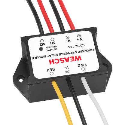 Weasch Forward and Reverse Relay Module, 12V 10A Pre-Wired with LED Light, for Motor/Linear Actuator, Reversing Relay Module