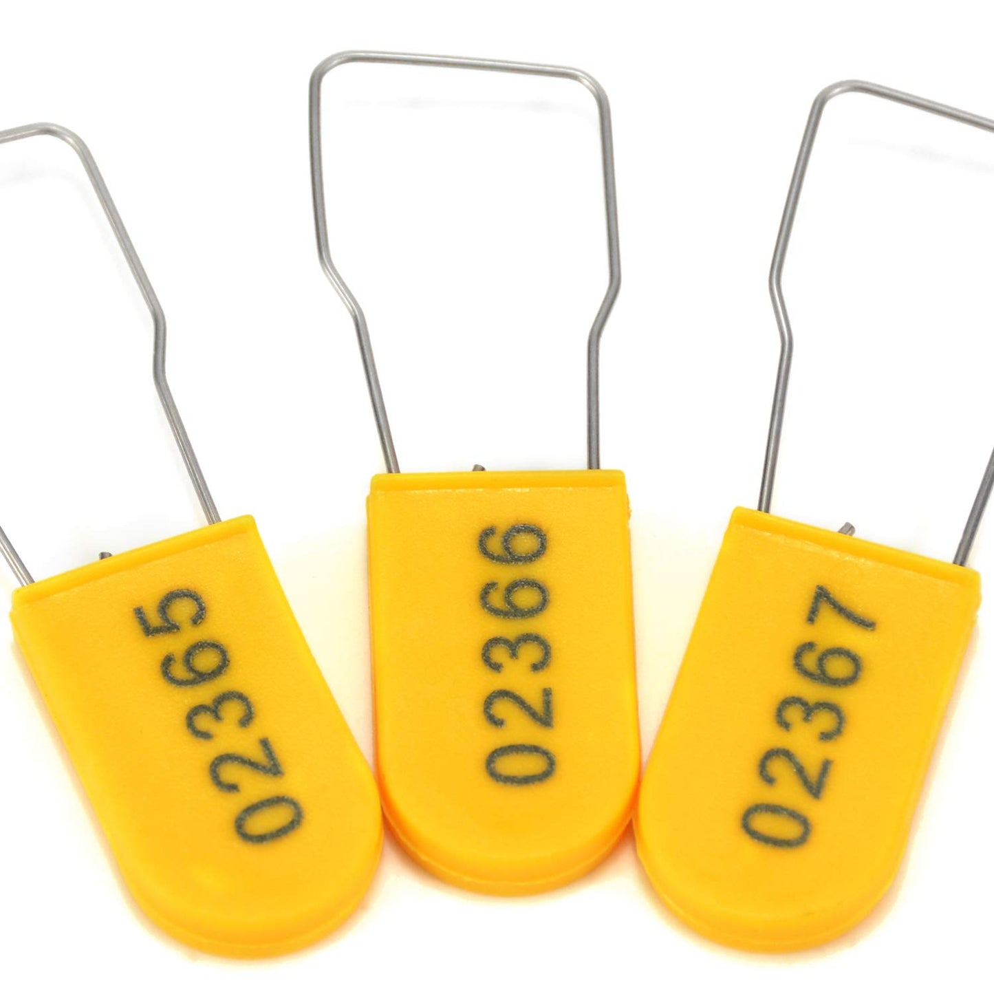 100 PCS Plastic Wire Padlocks, Numbered Plastic Padlocks Security Seals Electric Meter Seal Disposable Anti-Tamper Locks, Yellow