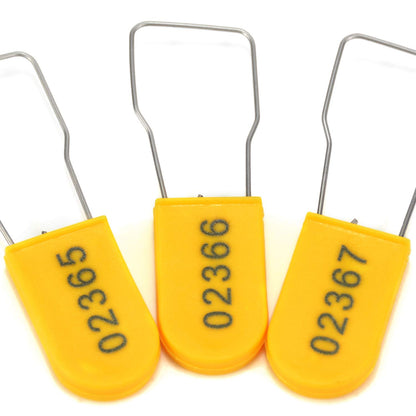 100 PCS Plastic Wire Padlocks, Numbered Plastic Padlocks Security Seals Electric Meter Seal Disposable Anti-Tamper Locks, Yellow