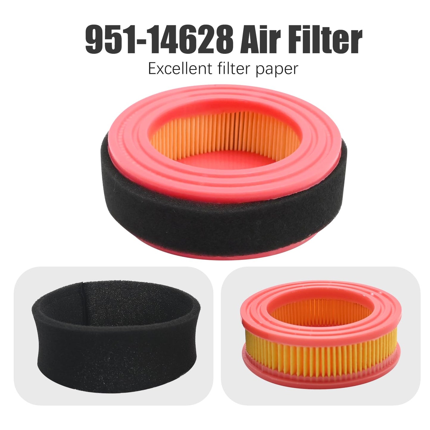 SYOWADA 5 Pcs 951-14628 Air Filter Kit, Replacement for MTD & Bolens Mowers, 3.5" OD x 1.125" H