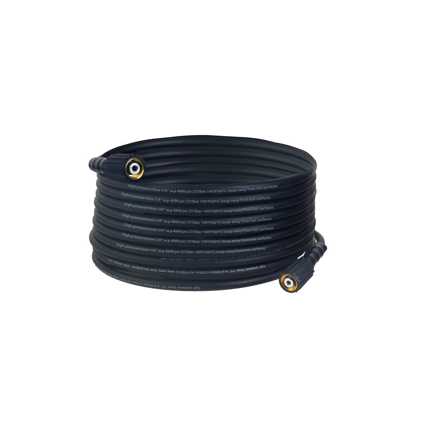 Canpump 1/4-in Cold Water Black Hose, 4000 psi, M22 Connector, 30 ft