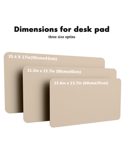 YSAGi Double-Sided Desk Pad, 35.4"x17" Leather Desk Mat, Eco Cork Desk Pad Protector,Large Mouse Pad,Waterproof Desk Blotter for Office/Home (Beige/Cork)
