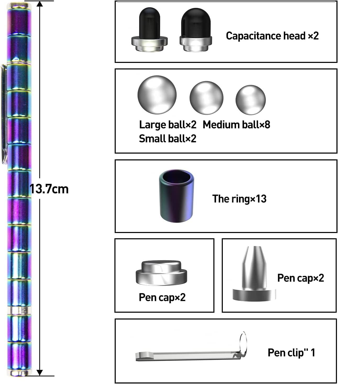 2PCS Rainbow Metal Pen, Magic Pen for Teens- Unique Birthday Gifts for Young Men Fun Gifts for Teenage Novelty Christmas