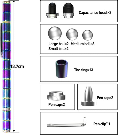 2PCS Rainbow Metal Pen, Magic Pen for Teens- Unique Birthday Gifts for Young Men Fun Gifts for Teenage Novelty Christmas
