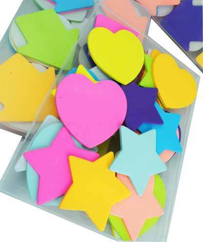 Sticky Notes-720 Sheets Heart/Star/Arrow Mixed 8 Color Bulk Sale Sticky Memo Post Memo Note Tape Self Stick Notes for Office/School/Home(1 Set-24Pads,720Sheets Total)
