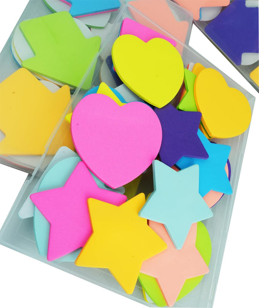 Sticky Notes-720 Sheets Heart/Star/Arrow Mixed 8 Color Bulk Sale Sticky Memo Post Memo Note Tape Self Stick Notes for Office/School/Home(1 Set-24Pads,720Sheets Total)