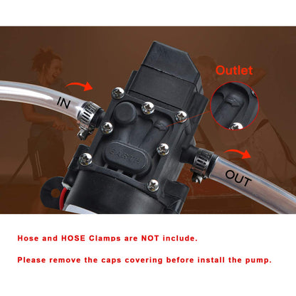COVVY DC 12V 60W Water Pump 100PSI High Pressure Diaphragm Pump 1.2GPM Self Priming Water Pump for RV Caravan Boat Marine