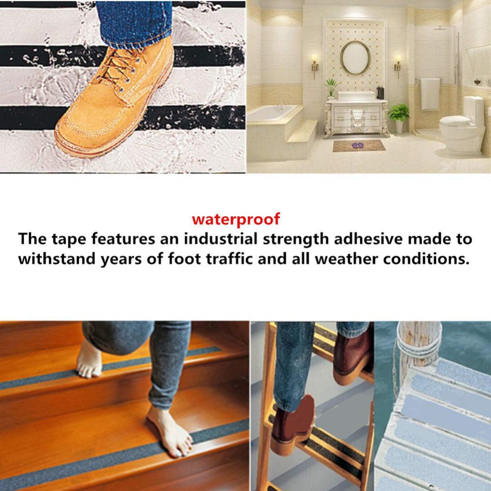 APT Anti Slip Traction Tape, 80 Grit, Waterproof, Strong Traction Grip Tape, Non Skid, Safety Walk Tape, Stairs Anti Slip, Baby/Elder/Pet/Indoor/Outdoor, Black. (2 Rolls, 2'' X 20Ft)