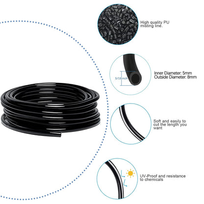 Suyeah 49.21Ft Drip Irrigation Kit Automatic Drip Irrigation System, 360° Bendable Garden Irrigation System, Garden Watering System Adjustable Bendable Nozzle Copper Sprayer System for Garden