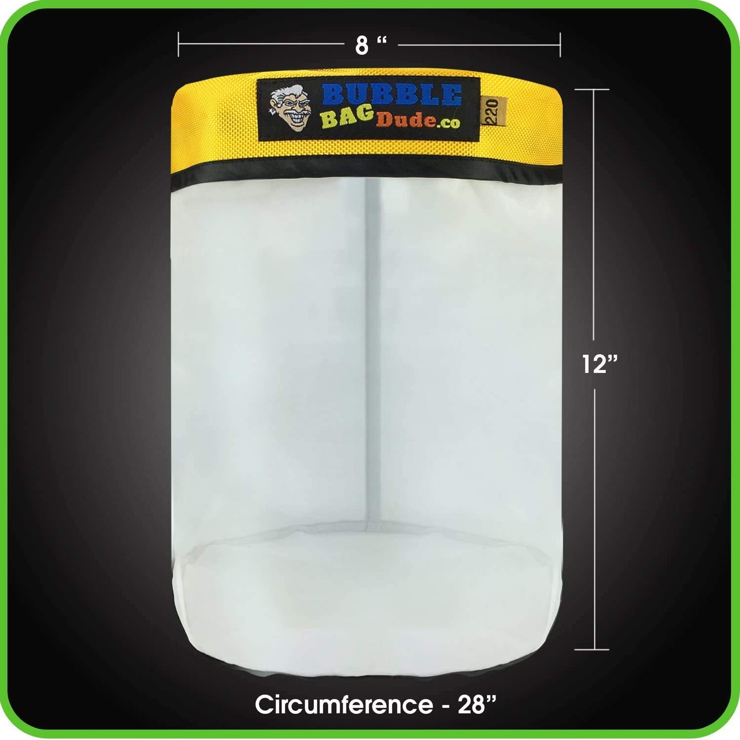 BUBBLEBAGDUDE Bubble Bags 5 Gallon 220 Micron Round Zipper Bag for 5 Gallon Bubble Machine Herbal Ice Essence Extractor Kit - Plant & Herb Extraction Bubble Bags - Reusable Wash Bag