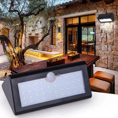 Solar Outdoor Lights - 48 LED Motion Sensor Lights Outdoor, IP65 Waterproof Led Security Lights Bright Solar Wireless Flood Wall Lights with 3 Optional Modes for Outside Fence Wall Yard