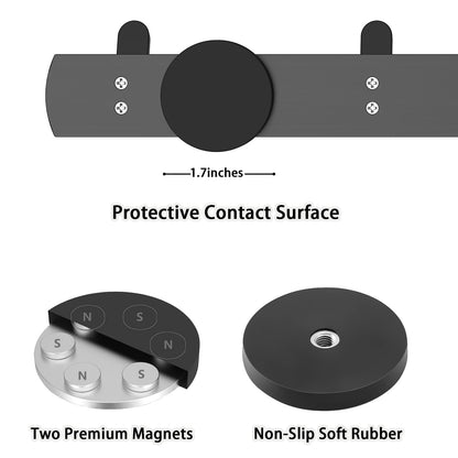 Sumlache Strong Magnetic Coat Hooks-4 Hooks Matte Black Magnetic Hanger Holder-Heavy Duty Magnetic Rack for Hanging Coat, Bag, Helmet, Backpack (4 Hooks)