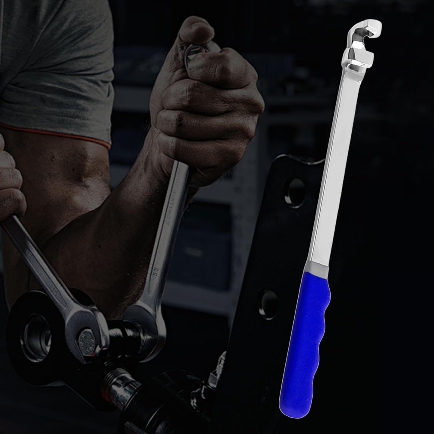 Wrench Extender Tool 15 inch, Heavy Duty Steel Torque Amplifier Bar, Universal Extension Wrench Adaptor for Extra Leverage - Ideal for Mechanics, DIY, Tightening Nuts/Bolts (Blue)
