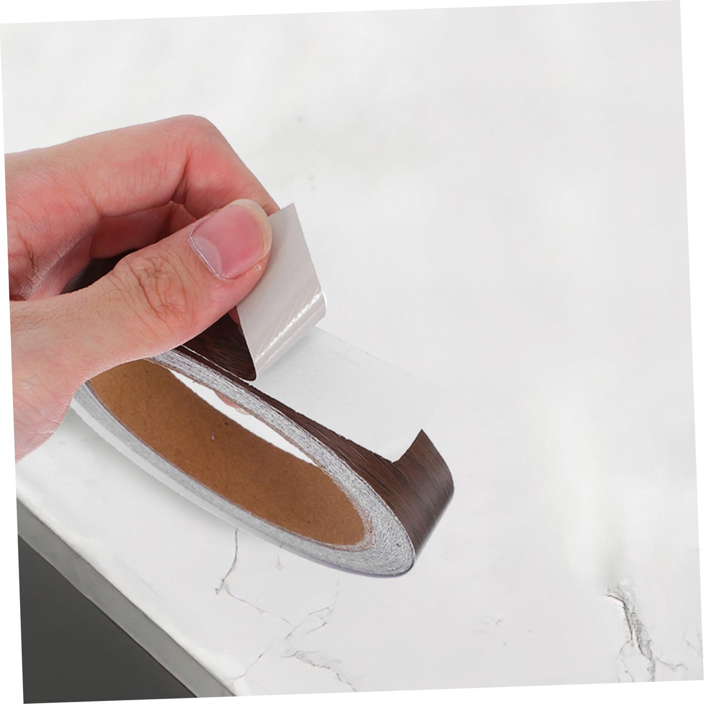 DOITOOL 2 Rolls Wood Grain Adhesive Tape for Cabinet Door Trim Furniture Repair Versatile Edge Banding for