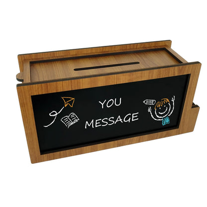 SHU MEI Multifunctional Wooden Suggestion Box with Chalkboard - Durable Donation/Tip/Voting/Storage Box for School, Office, Church, Community Center