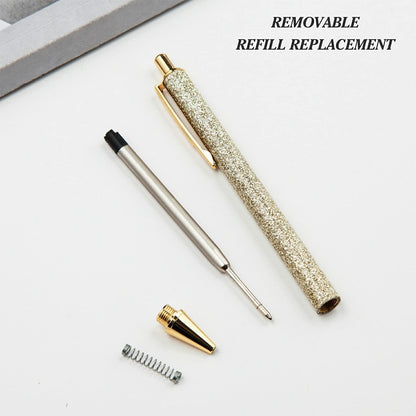 BERNOI 10 Pack Glitter Bling Ballpoint Pens Set Sparkly Metal Pens Retractable Sequins Fancy Pens for Women Supplies Black Ink Medium Point 1.0 mm for Birthday Wedding Office School Home Multicolor