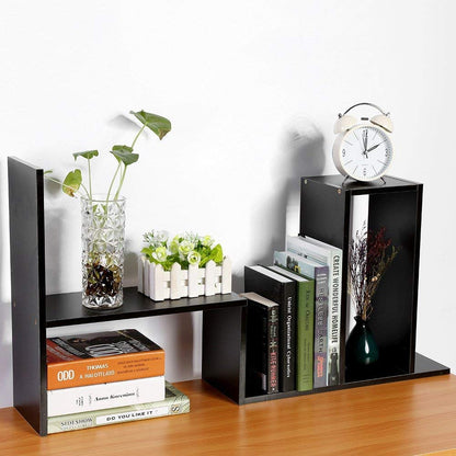 Adjustable Desktop Bookshelf Office Organizer Desk Storage Organizer Display Shelf Rack, Counter Top Bookcase