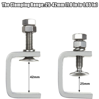 RHBLME 4 Pack Heavy Duty C Clamps, 304 Stainless Steel Small C Clamps, Clamping Range 1in to 1.65in, G Clamps with Adjustable Wide Jaw Openings for Woodworking Welding Construction