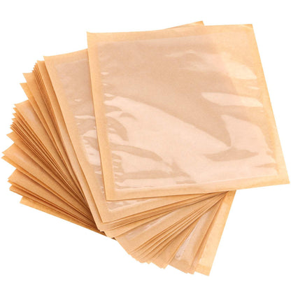 PINGEUI 400 PCS Visible Bakery Bags with Window, 7.5 × 7.1 Inch Kraft Paper Donut Pastry Bags bakery bags, Heat-Sealable Grease Resistant Wax Paper Bags for Cookies, Sandwich, Treats