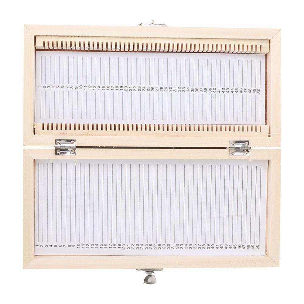 50PCS Biology Glass Prepared Microscope Slides Specimens Wooden Slide Storage Box Case Biology Slide Holder Scientific Microscope Slide Box