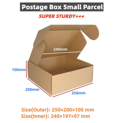 Corrugated Cardboard Shipping Boxes, 250x200x100mm Small Parcel Boxes, inner size: 240x 197x 97mm Packaging Mailing Boxes for Business, Posting, Small Packet Shipping, Storing or Gift(Pack of 10)