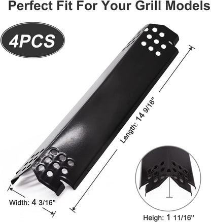 Criditpid Replacement Parts for Nexgrill 5 Burner 720-0888, 720-0888N, 720-0830H, Members Mark 720-0882D Grill, 5-Pack Heat Plates Flame Tamers Parts for Nexgrill Replacement Parts 720-0888n