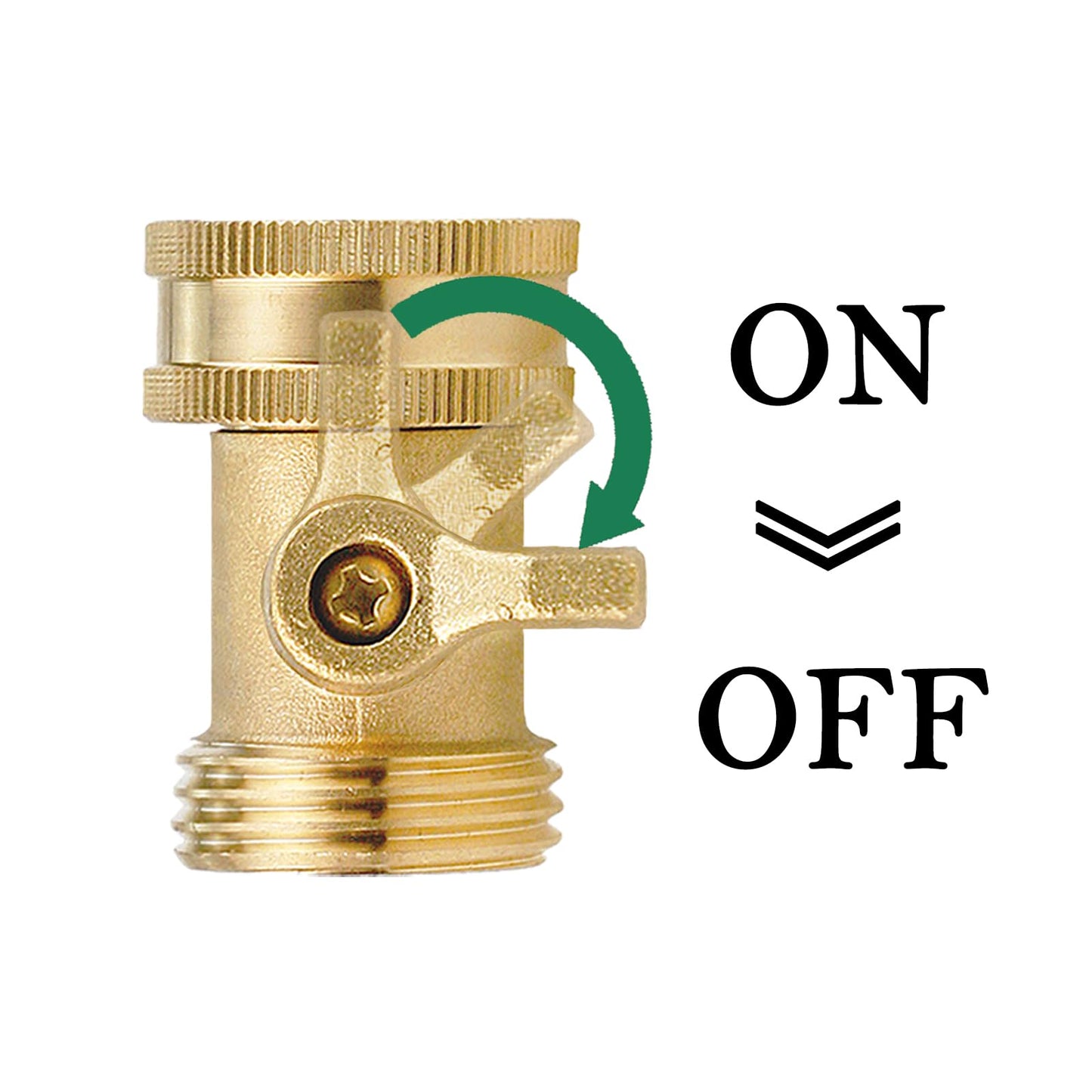 Water Hose Shut Off Valve,4 Pcs Heavy Duty 3/4 Inch Solid Brass Garden Hose Connector,Brass Garden Hose Shut Off Valve with 4 Pcs Rubber Washers