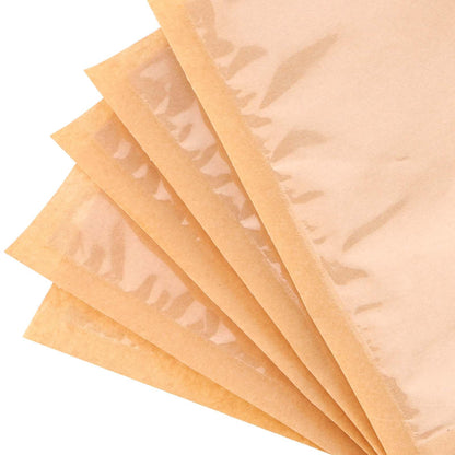 PINGEUI 400 PCS Visible Bakery Bags with Window, 7.5 × 7.1 Inch Kraft Paper Donut Pastry Bags bakery bags, Heat-Sealable Grease Resistant Wax Paper Bags for Cookies, Sandwich, Treats
