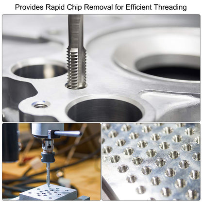 uxcell Machine Tap #8-32 UNC Thread 2B Class 3 Flutes High Speed Steel Screw Threading Tap Tapping Tool 5pcs