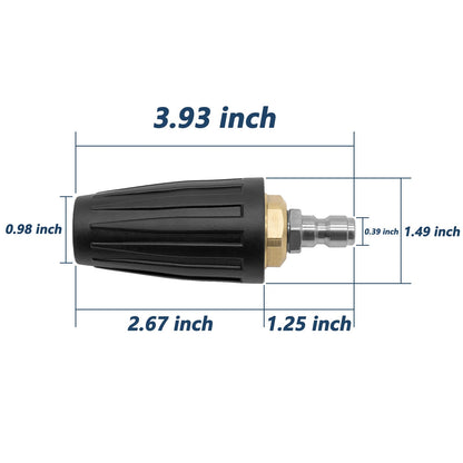 DERASL 3600 PSI Rotating Turbo Nozzle Tips,1/4 Quick Connect Rotating Turbo Pressure Washer Nozzle for Cold Water Pressure Washers(035)