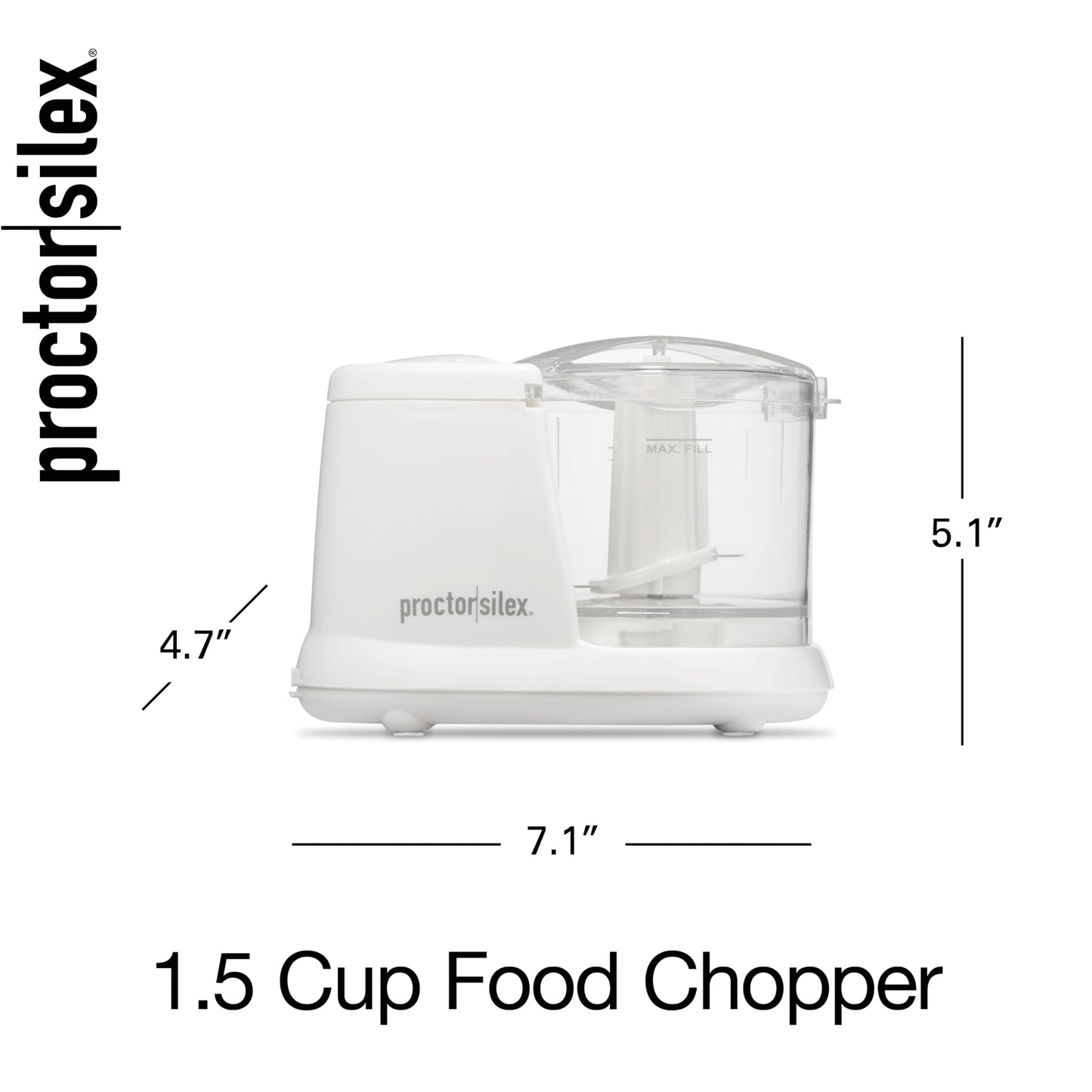 Proctor Silex 72500RY 1.5 Cup Food Chopper, white