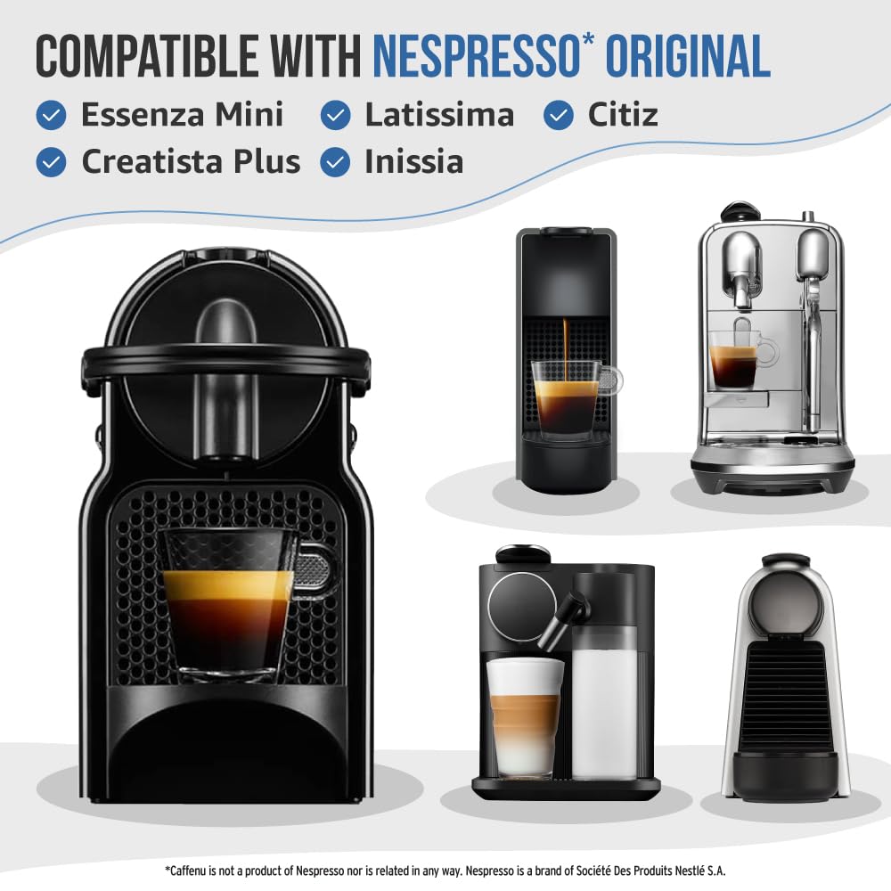 Caffenu Cleaning Pods compatible with Nespresso OriginalLine 10 Cleaner Capsules to enhanced Coffee Flavor. Use with Descaling Kit.