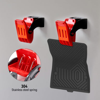 4pcs Car Wash Floor Mat Clamps, Swivel Large Anti-Slip Stainless Steel Spring Clamps Wall-Mounted Powerful Cleaning Clip for Heavy Duty Mat