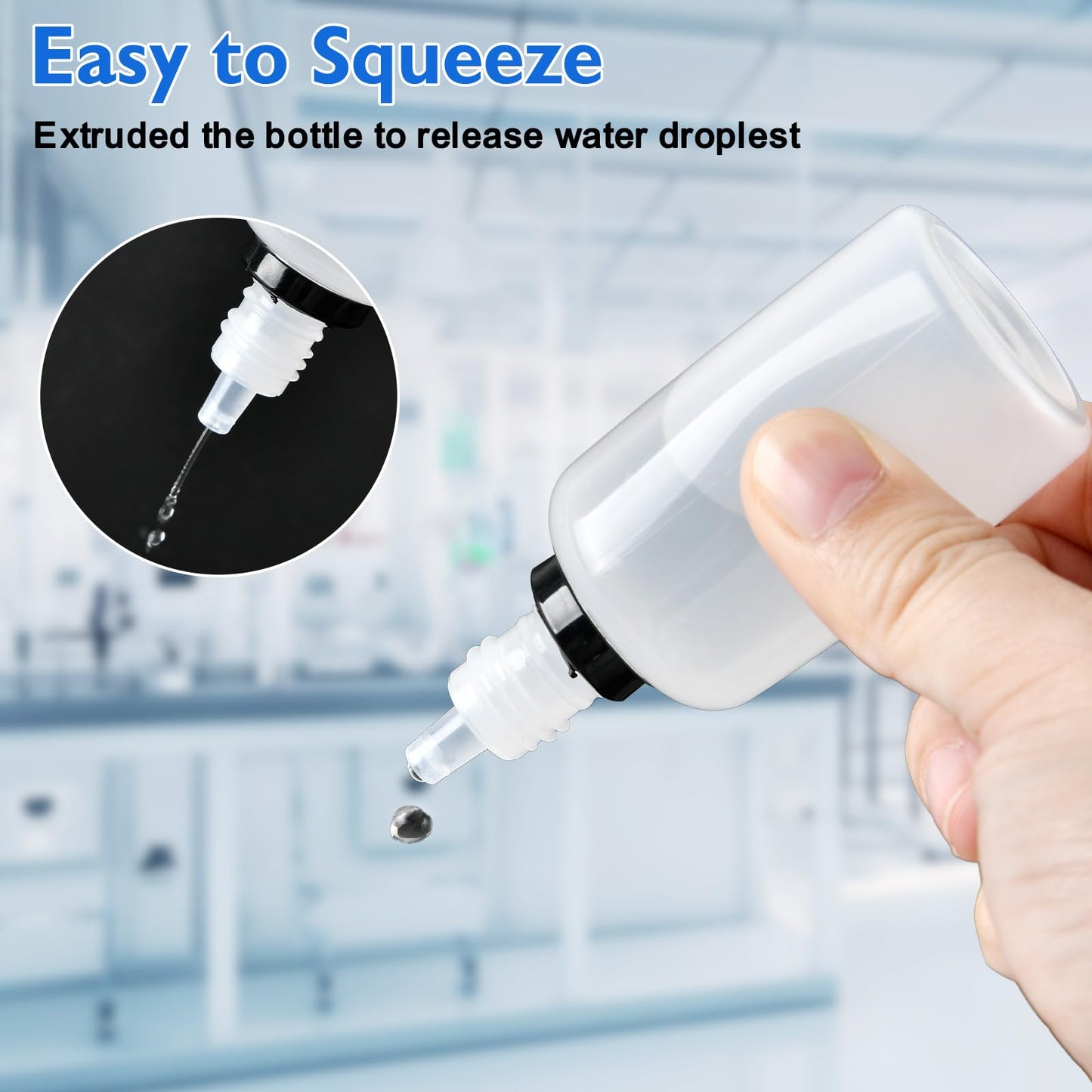 Boocalny 70 Pack Plastic Dropper Bottle, 30 ml / 1 oz Small Empty Squeeze Bottles, Plastic Paint Liquid Eye Dispensing Dropper Bottles with Screw Cap Funnel Measuring Cup Label Transfer Pipette