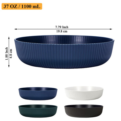 Berglander Pasta Bowls Set of 4, Salad Bowls 37oz Unbreakable Large Plastic Soup/Salad/Fruit/Serving Bowls for Home, Restaurant, Outdoor, Picnic, Camping, Serving Dishes