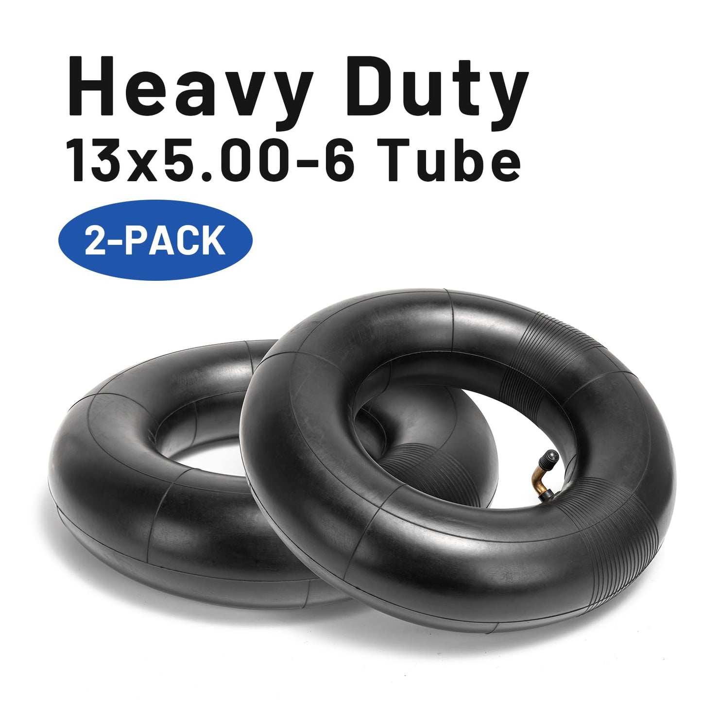 YeYouC Heavy Duty 13x5.00-6" Inner Tubes, Exact Replacement 5.00-6/4.00-6 Tire Tube with TR87 Bent Valve Stem for Razor Dirt Quad, Lawn Mowers, Snow Blowers, ATVs, Go Kart, and More (Pack of 2)