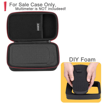 RLSOCO Hard Case for Fluke 115/117/114/17B+/233/179/15B+/116/177/18B+/113/77-IV & Fluke 101/106/107 Digital Multimeter, Fluke Multimeter Case with DIY Foam, Fits More Models - Red YKK Zip