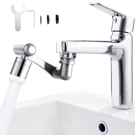 1440 Swivel Multifunctional Robotic Arm Faucet Extender, Large-Angle Rotating Splash Filter Faucet Aerator for Kitchen and Bathroom Sink, Kitchen Extension Faucet, 2 Water Outlet Modes 1 Pcs