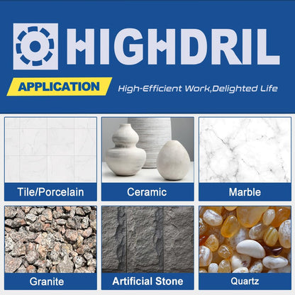 HIGHDRIL Diamond Core Drill Bit,2Pcs Diameter 32mm 1-1/4" with Triangle Shank Vacuum Brazed Hole Saw for Concrete Granite Marble Glass Porcelain Tile Masonry Brick