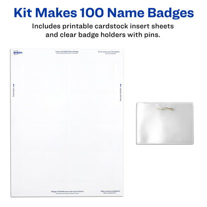 Pin Style Name Badges, Flexible Holder, 2-1/4" x 3-1/2"