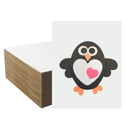Suituts 50 Packs 8X10 Inch White Corrugated Sheets, Thick Cardboard Filler Insert Bulks for Packing, Mailing, Shipping Backing for Crafts, DIY Art (White)
